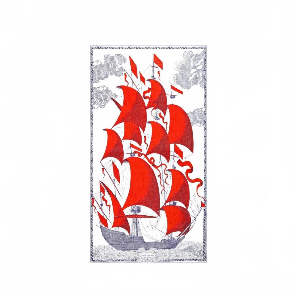 NEW INOUI EDITIONS des rives et des reves scarf in red/rouge